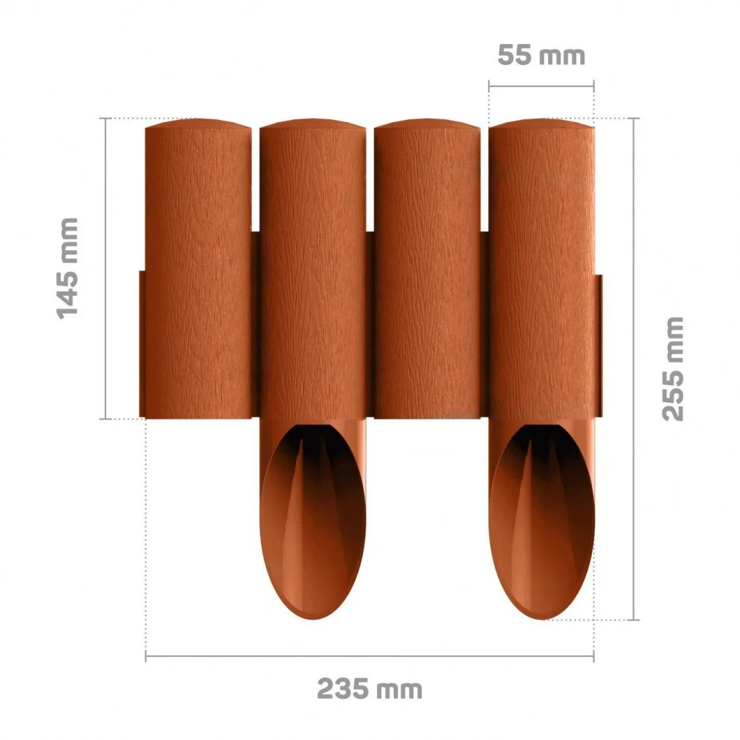 Palisada ogro. 25,5cm/2,3m ceglana STANDA.(34-043) — zdjęcie 2