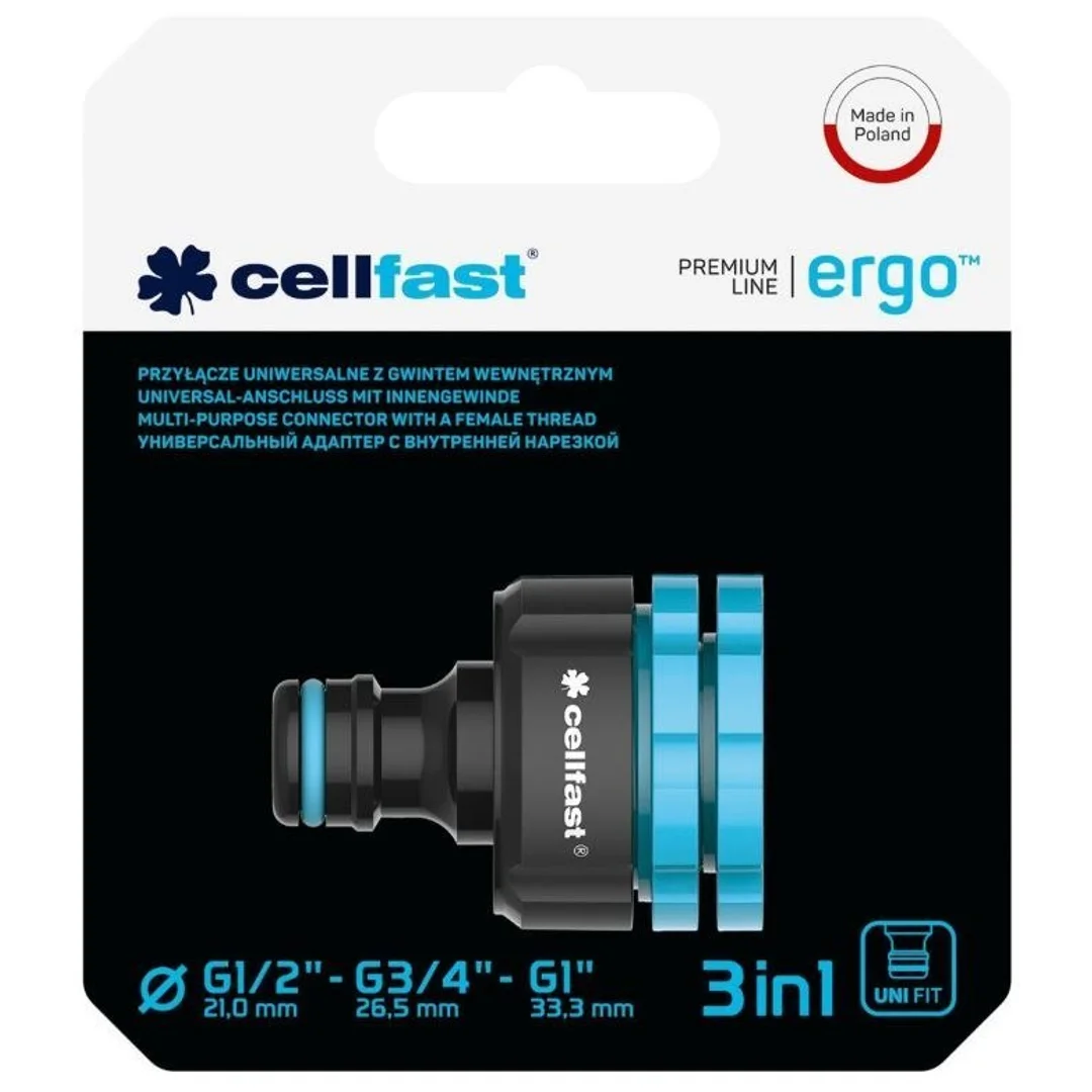 Przyłącze Gwint Wewnętrzny 1/2" - 3/4" - 1" ERGO (53-210) Cellfast — zdjęcie 2