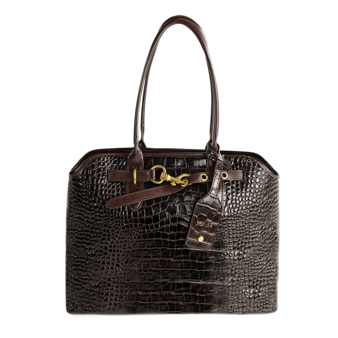 Duża torba shopper FL57 ARLA brązowa