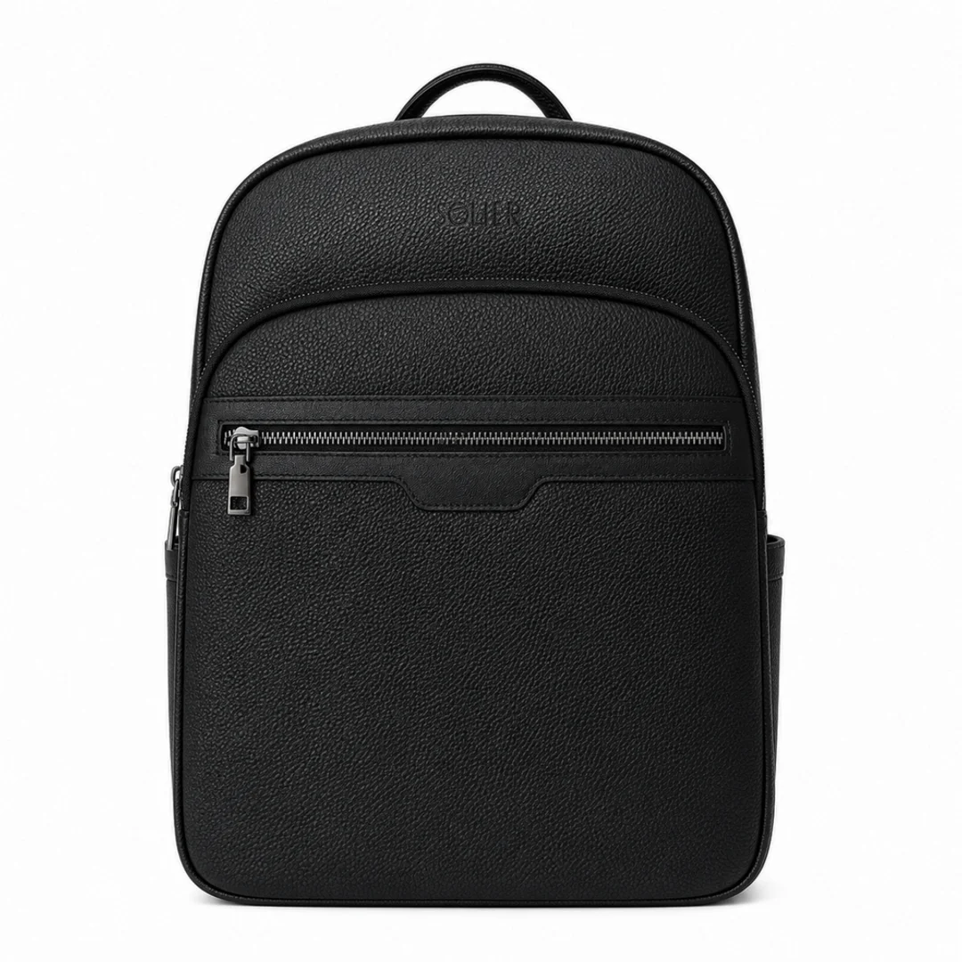 Skórzany elegancki plecak na laptopa 13" Solier FV05 Sanna czarny