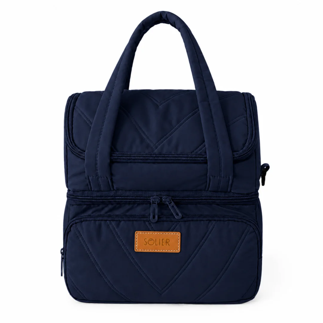 Torba termiczna duża lunch bag XXL z dwiema komorami LBS07 - Granatowy