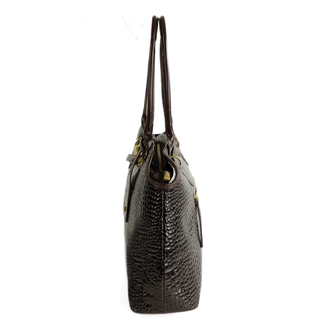 Duża torba shopper FL57 ARLA brązowa