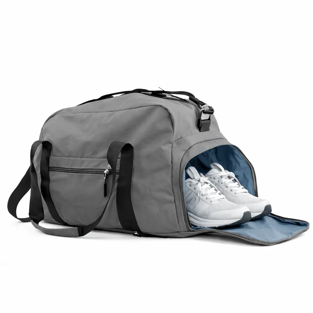 Materiałowa sportowa torba na trening SM06 Moira - szara