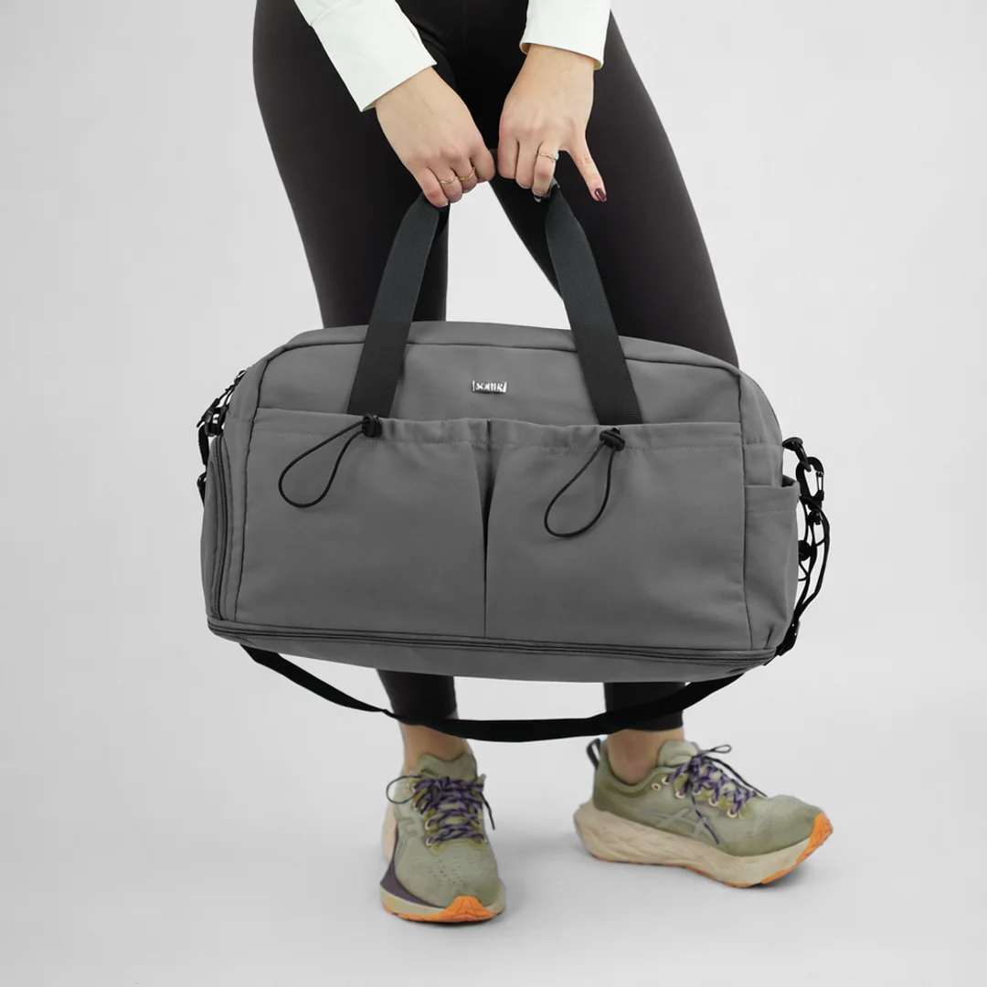 Materiałowa sportowa torba na trening SM06 Moira - szara