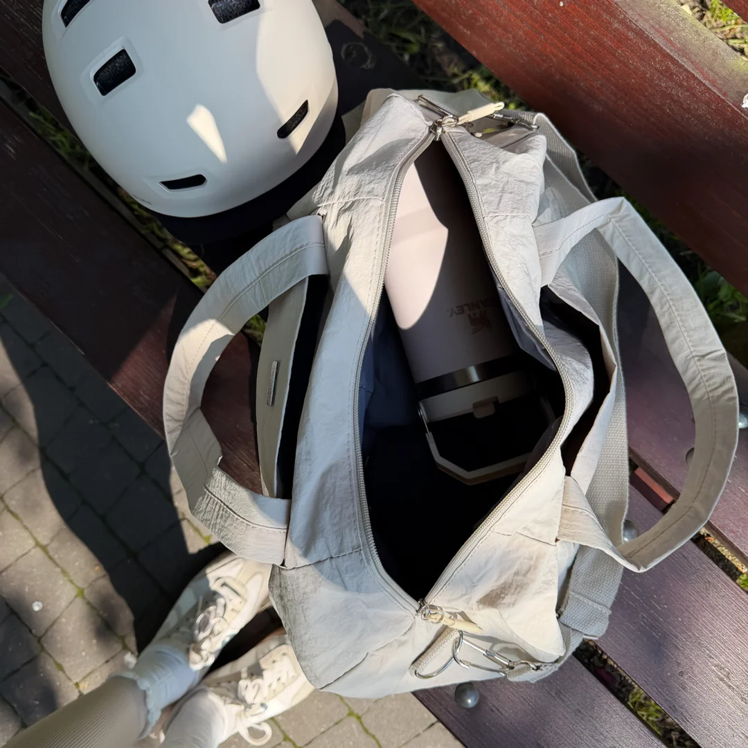 Materiałowa torba sportowa Solier SM05 Shala - beż