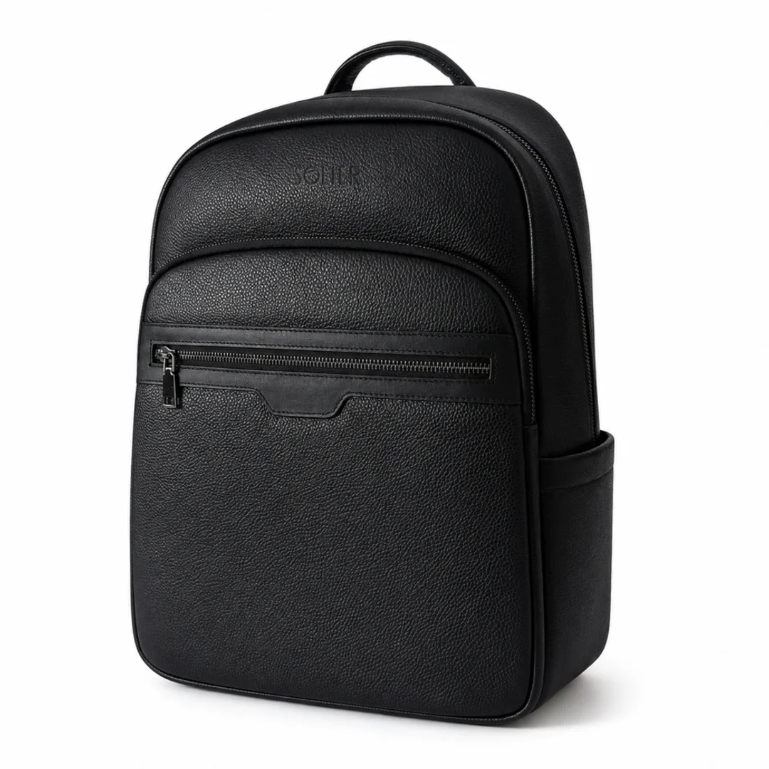 Skórzany elegancki plecak na laptopa 13" Solier FV05 Sanna czarny