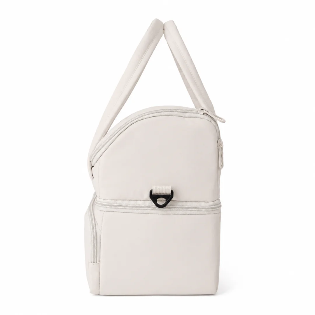 Torba termiczna duża lunch bag XXL z dwiema komorami LBS07 - Beżowy