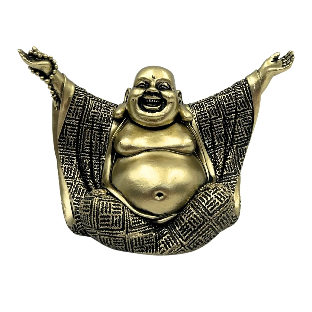 Figurka Buddy – Radosny Budda – Złota Dekoracja - 4406FJH