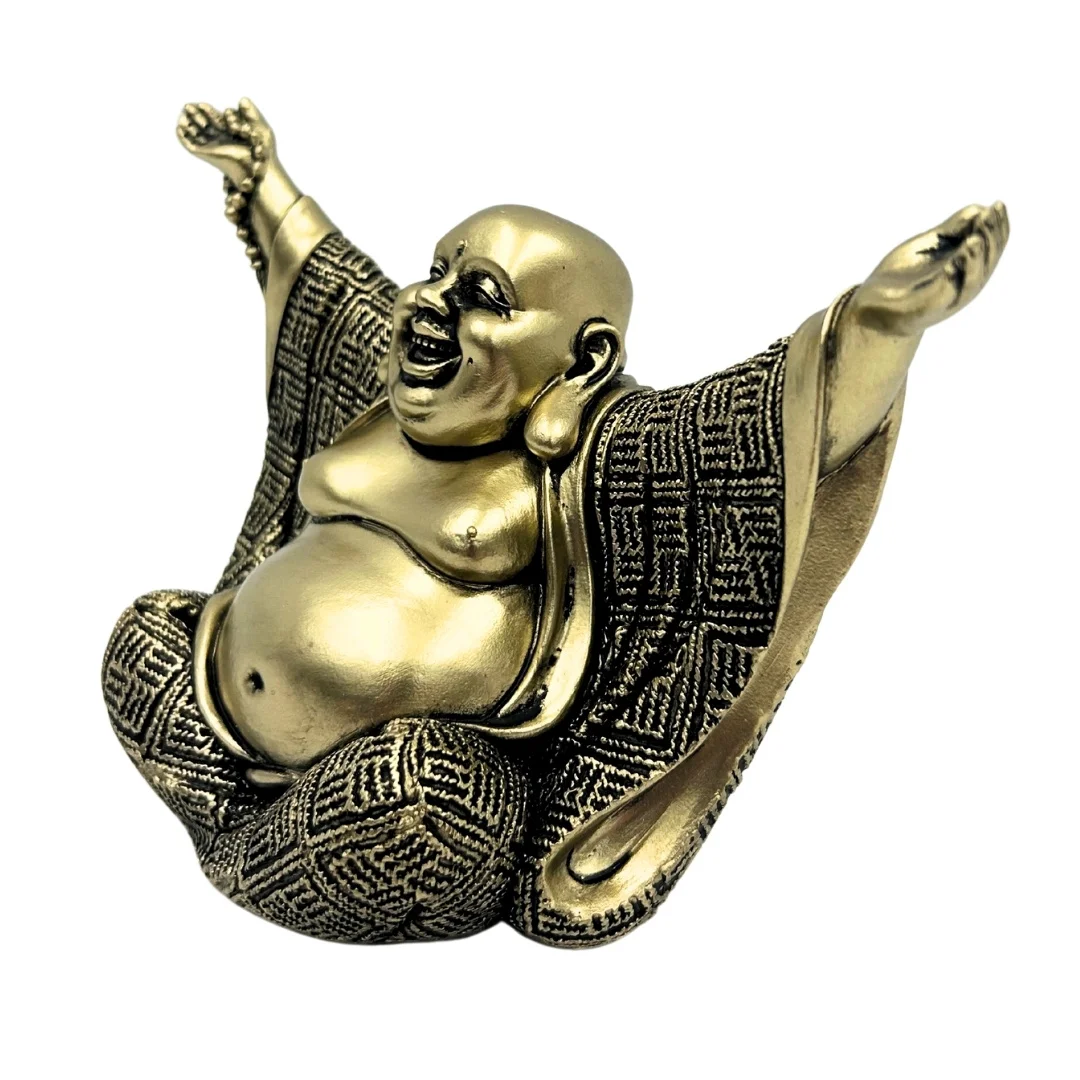 Figurka Buddy – Radosny Budda – Złota Dekoracja - 4406FJH — zdjęcie 3