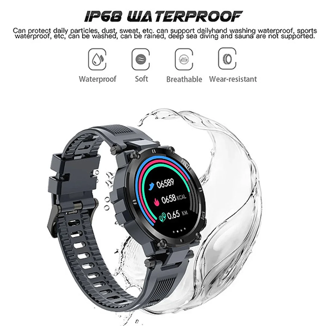 Zegarek Sportowy Smartwatch Czarny Senbono D13 IP68 HD