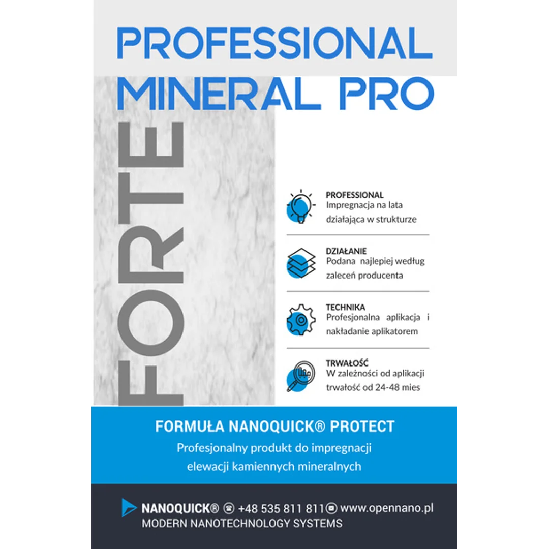 Impregnat Profesjonalny do Kamienia Elewacji Taras Schody NANOQUICK Mineral