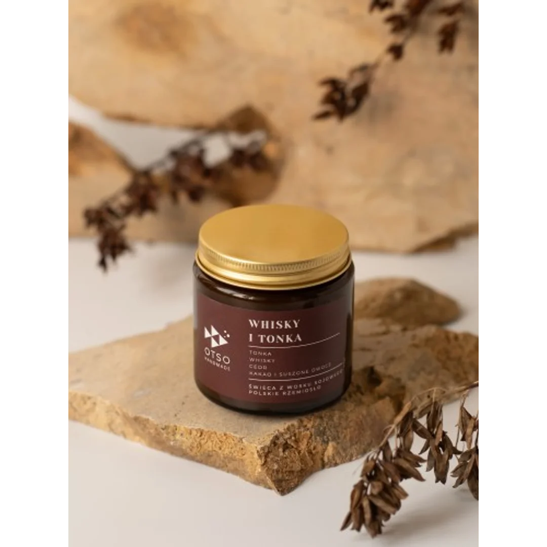 Świeca sojowa Whisky i tonka - świeca sojowa zapachowa - 120 ml