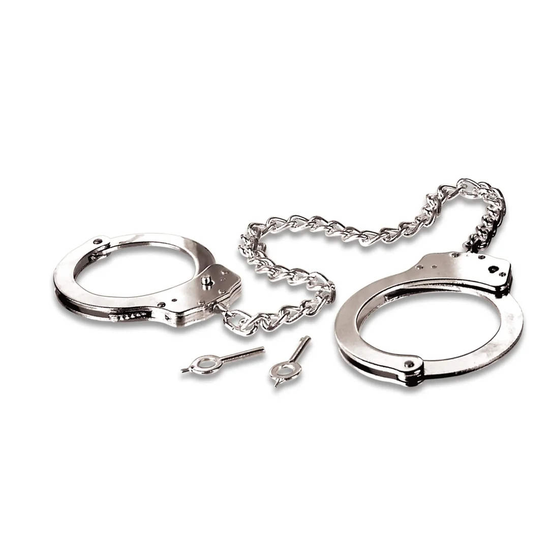 Kajdanki Fetish Fantasy Series Metal Leg Cuffs Silver Pipedream