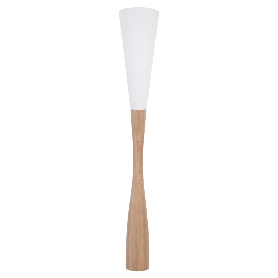 Lampa podłogowa Chinka - dąb - biały