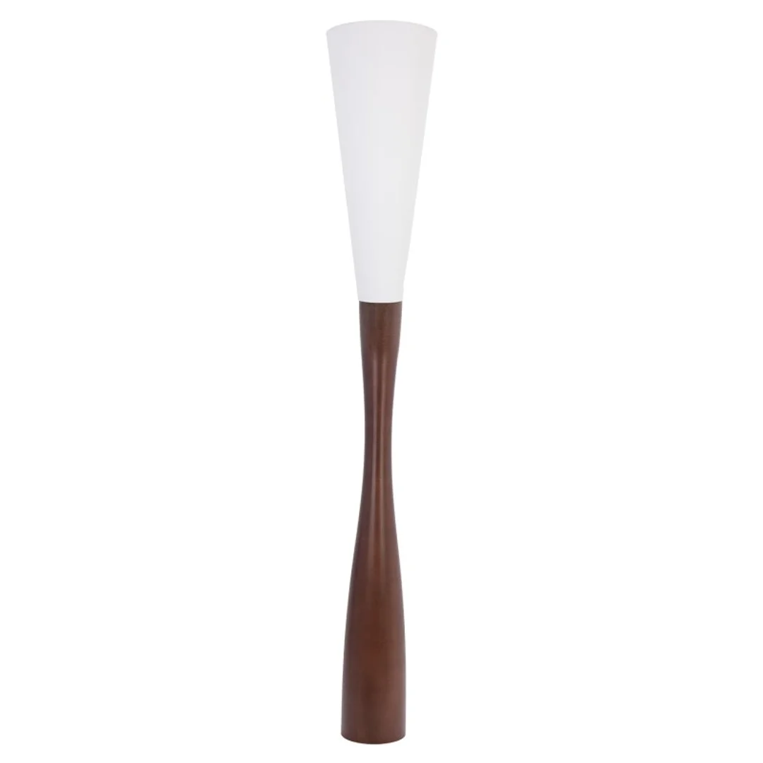 Lampa podłogowa CHINKA - orzech - biały