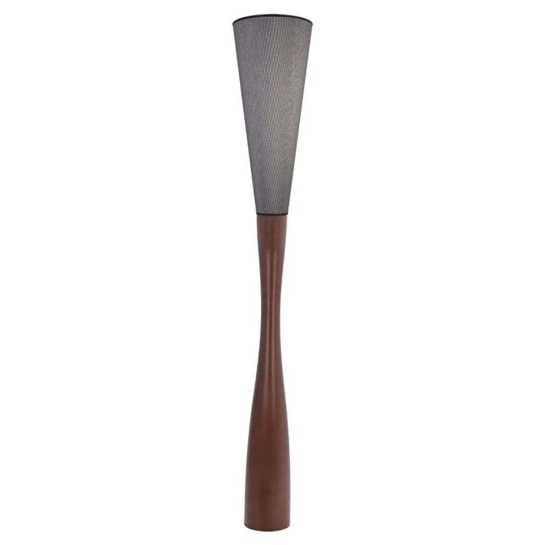 Lampa podłogowa CHINKA - orzech - czarny