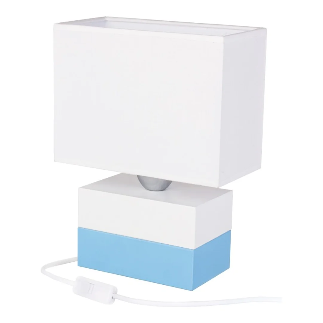 Lampa stołowa Colorato błękitno-biały