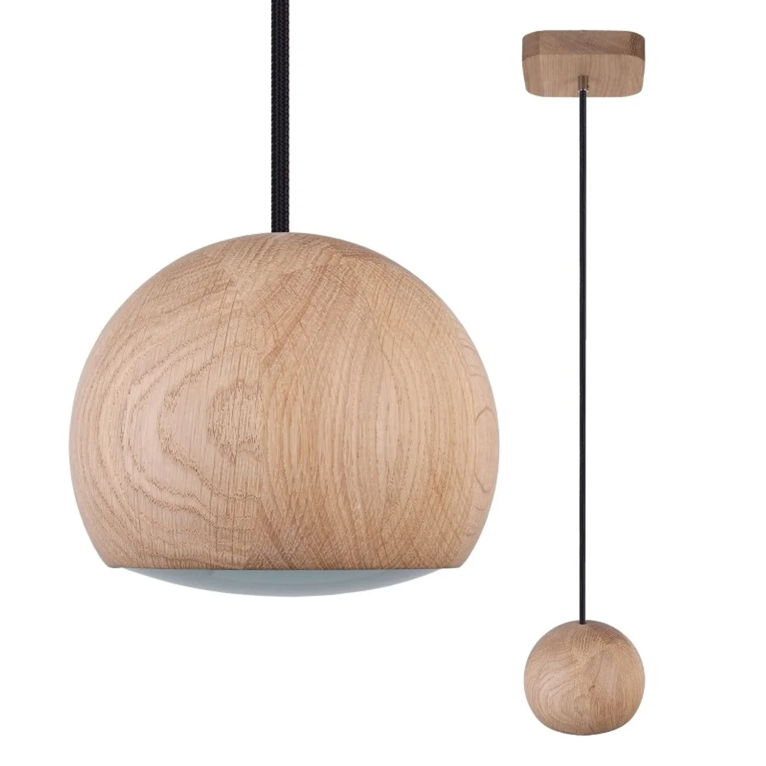 Lampa wisząca Balli 1 pł dąb - czarny