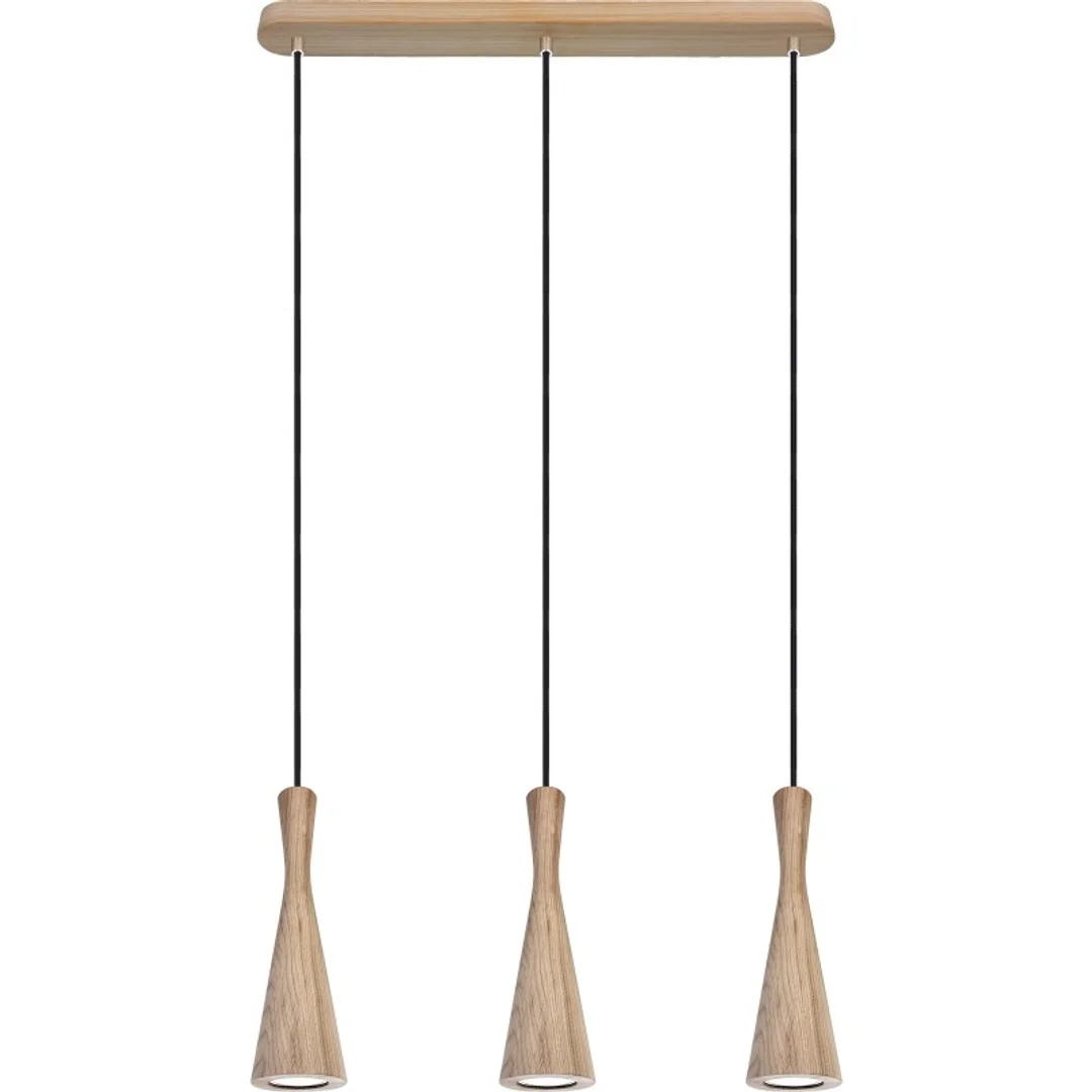 Lampa wisząca dąb Vegas 3pł - czarny