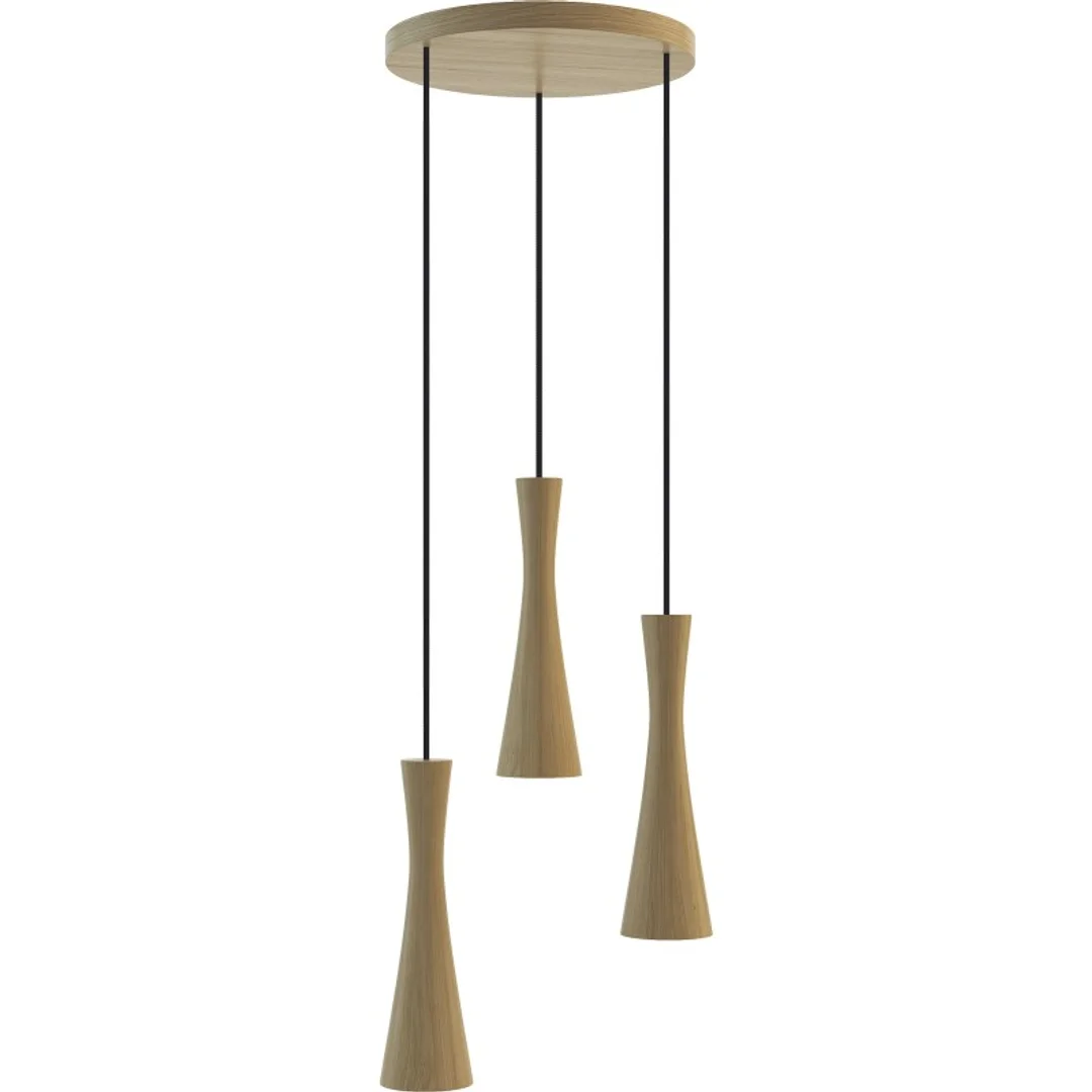 Lampa wisząca dąb Vegas 3pł (plafon) - czarny