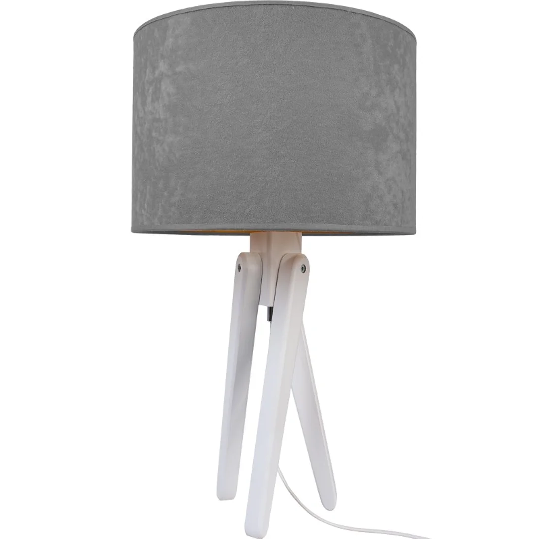 Lampa stołowa biała TRIVET szara — zdjęcie 2