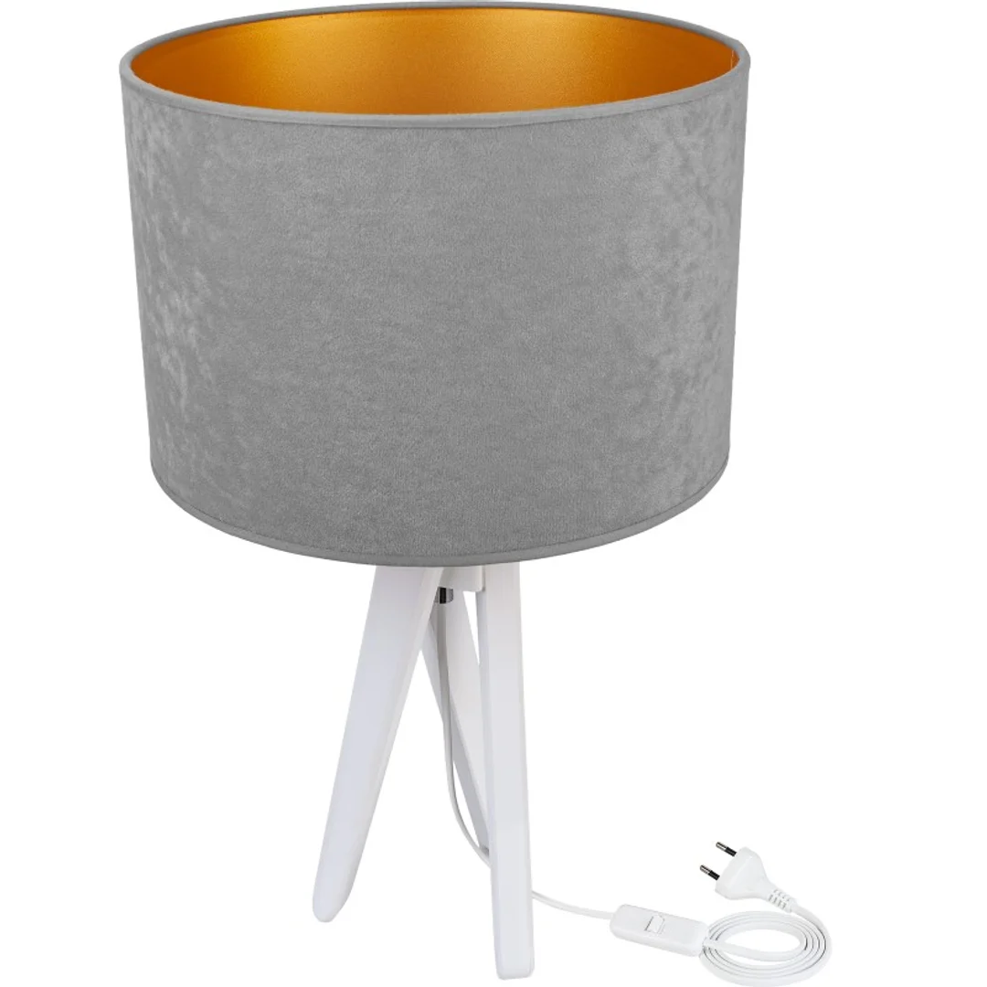 Lampa stołowa biała TRIVET szara — zdjęcie 4