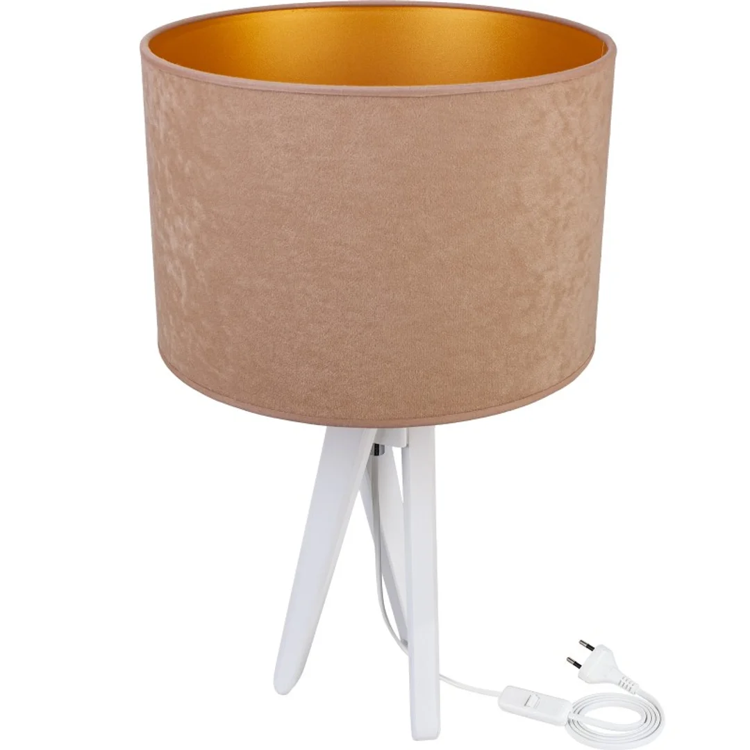 Lampa stołowa biały TRIVET beż — zdjęcie 2
