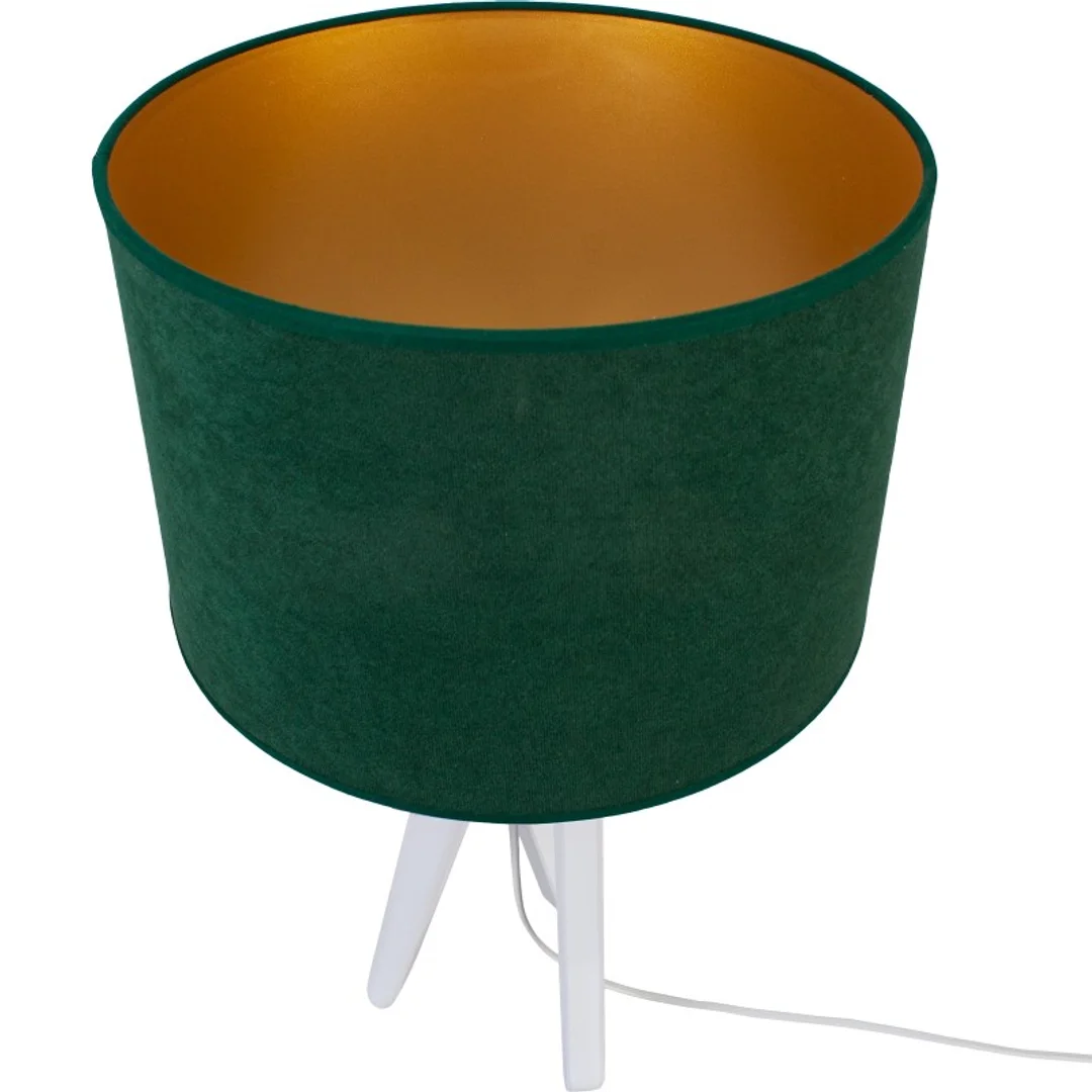 Lampa stołowa biały TRIVET butelkowa zieleń — zdjęcie 3