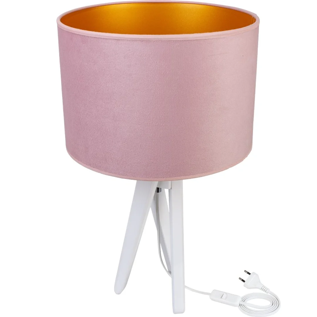 Lampa stołowa biały TRIVET pudrowy róż — zdjęcie 3