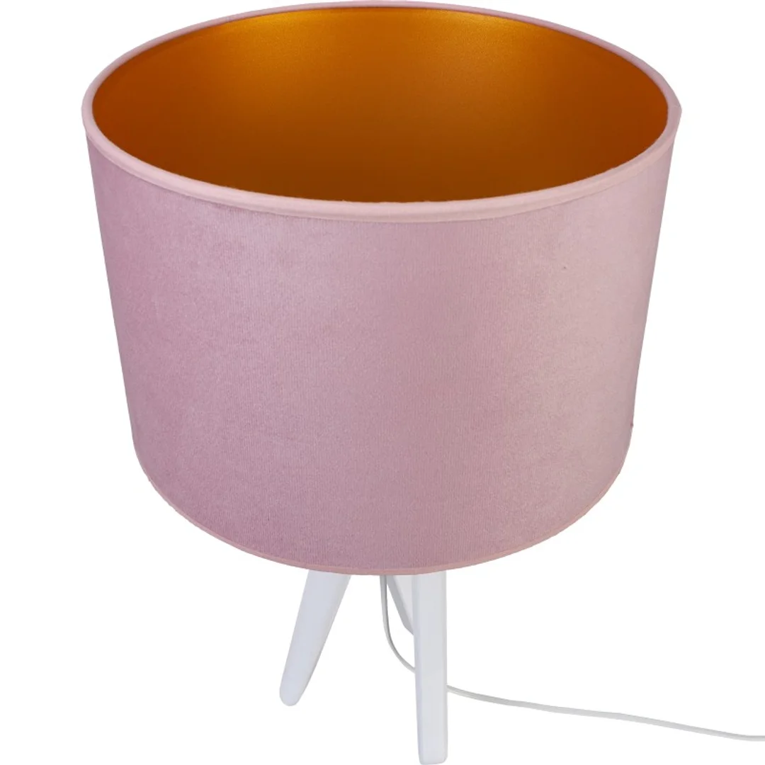 Lampa stołowa biały TRIVET pudrowy róż — zdjęcie 4