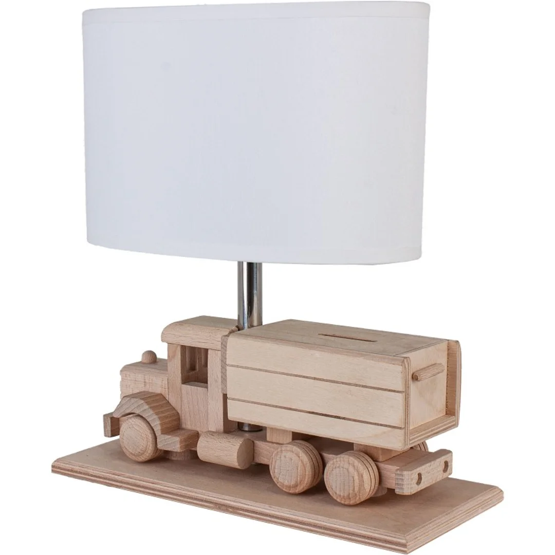 Lampa stołowa Ciężarówka - Skarbonka - biała — zdjęcie 2