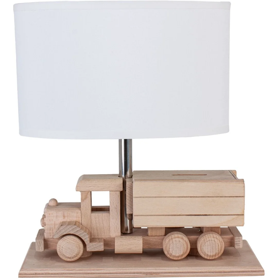 Lampa stołowa Ciężarówka - Skarbonka - biała — zdjęcie 3