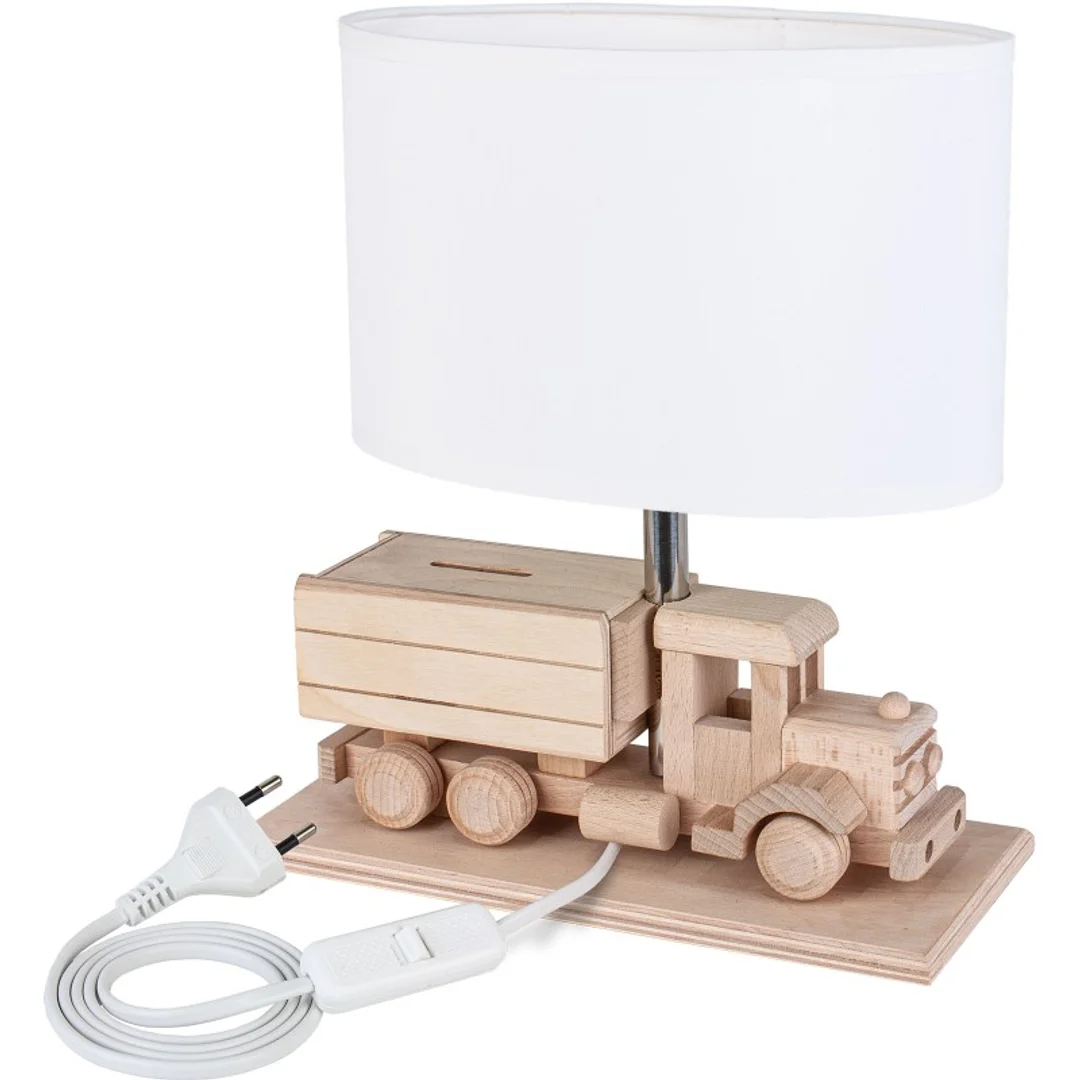 Lampa stołowa Ciężarówka - Skarbonka - biała — zdjęcie 4
