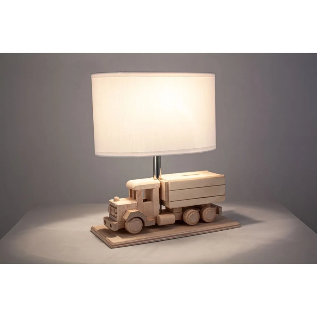 Lampa stołowa Ciężarówka - Skarbonka - biała — zdjęcie 5