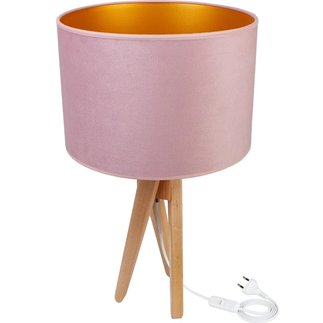 Lampa stołowa naturalna TRIVET pudrowy róż — zdjęcie 3