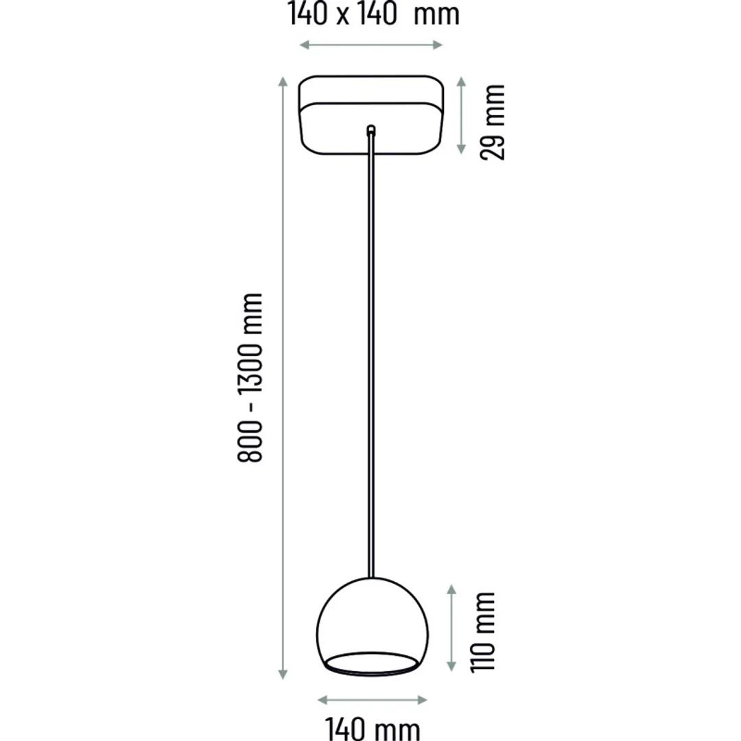 Lampa wisząca BALLI 1 pł czarna — zdjęcie 2