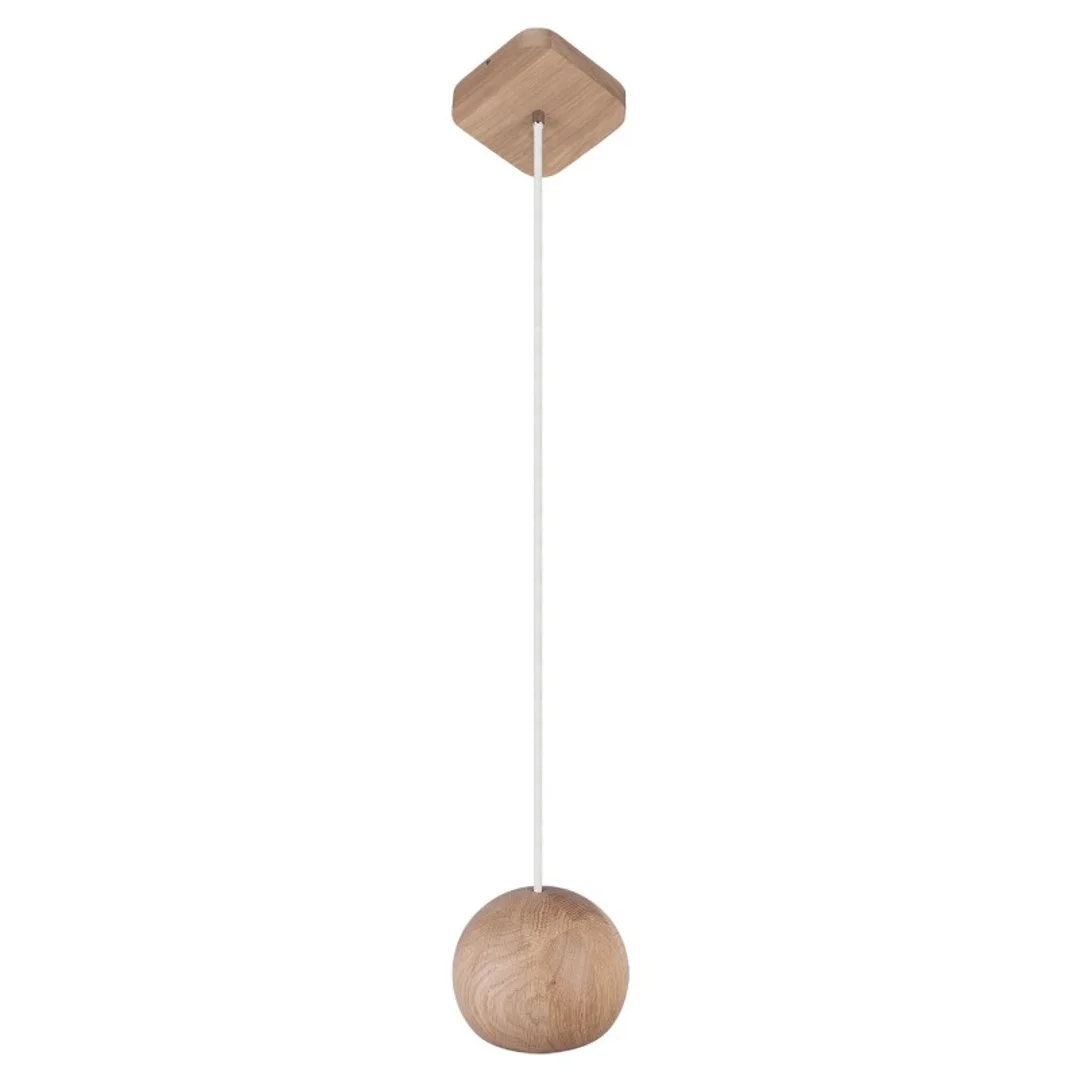 Lampa wisząca BALLI 1 pł dąb - biały — zdjęcie 2
