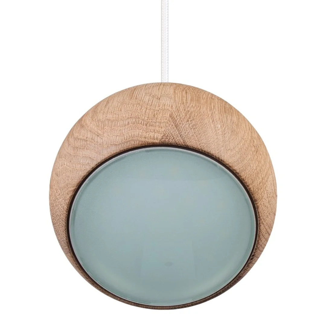 Lampa wisząca BALLI 1 pł dąb - biały — zdjęcie 3