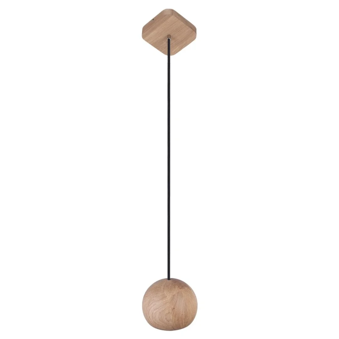 Lampa wisząca BALLI 1 pł dąb - czarny — zdjęcie 2