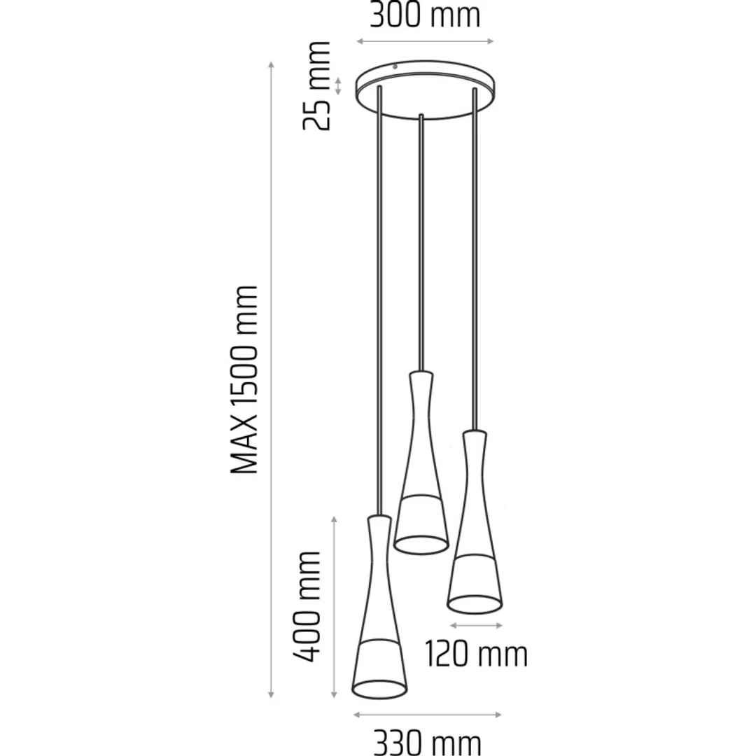 Lampa wisząca biała Vegas2 3pł (plafon) — zdjęcie 2