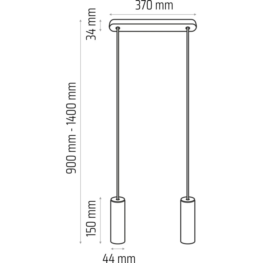 Lampa wisząca czarna Madera 2 pł — zdjęcie 5