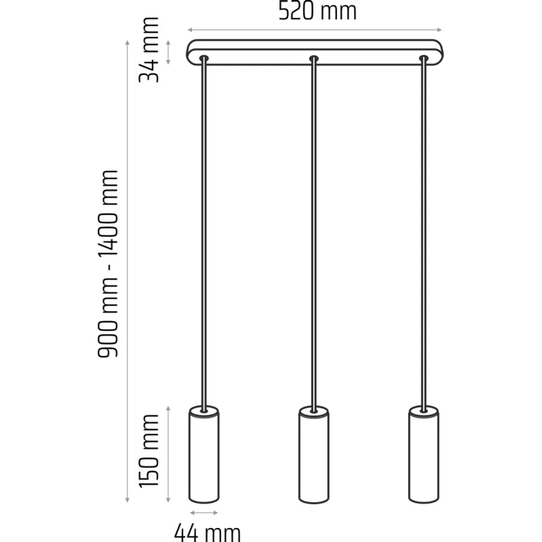 Lampa wisząca czarna Madera 3pł — zdjęcie 3
