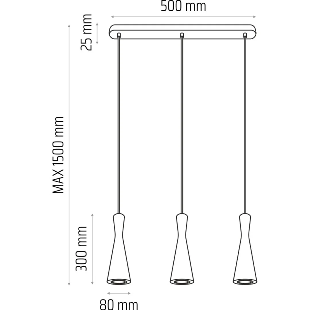Lampa wisząca dąb Vegas 3pł - biały — zdjęcie 3