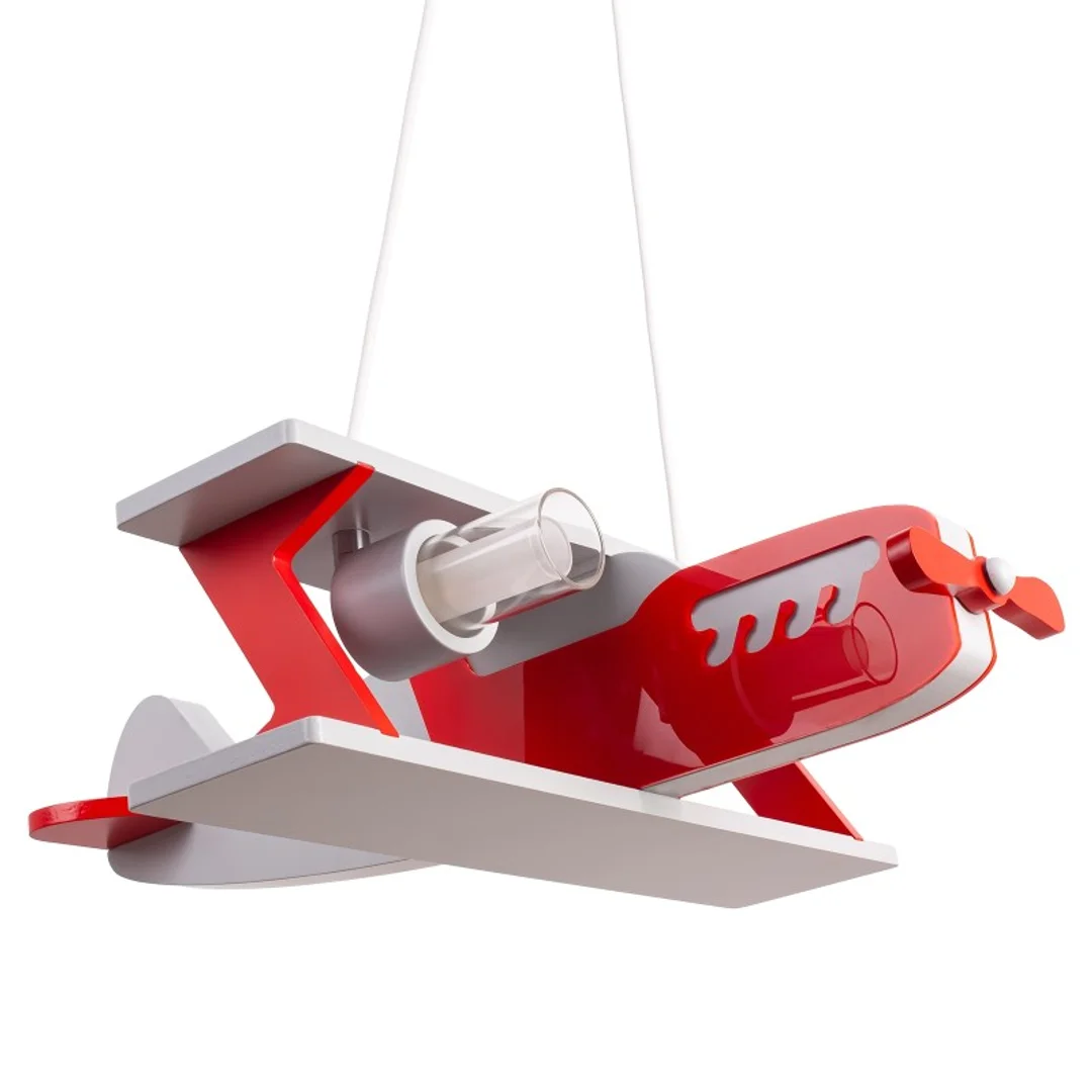 Lampa wisząca samolot Falcon - szaro-czerwony — zdjęcie 2