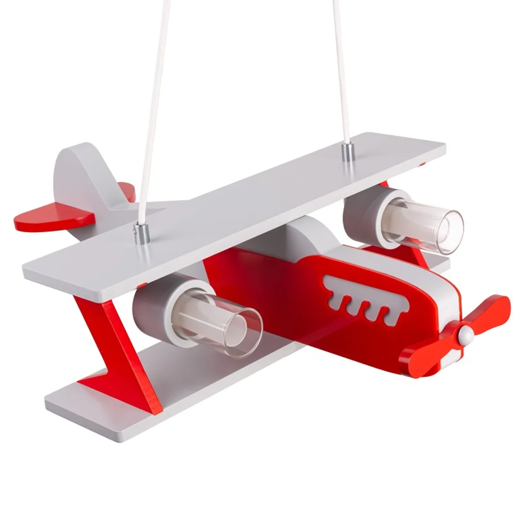 Lampa wisząca samolot Falcon - szaro-czerwony — zdjęcie 3