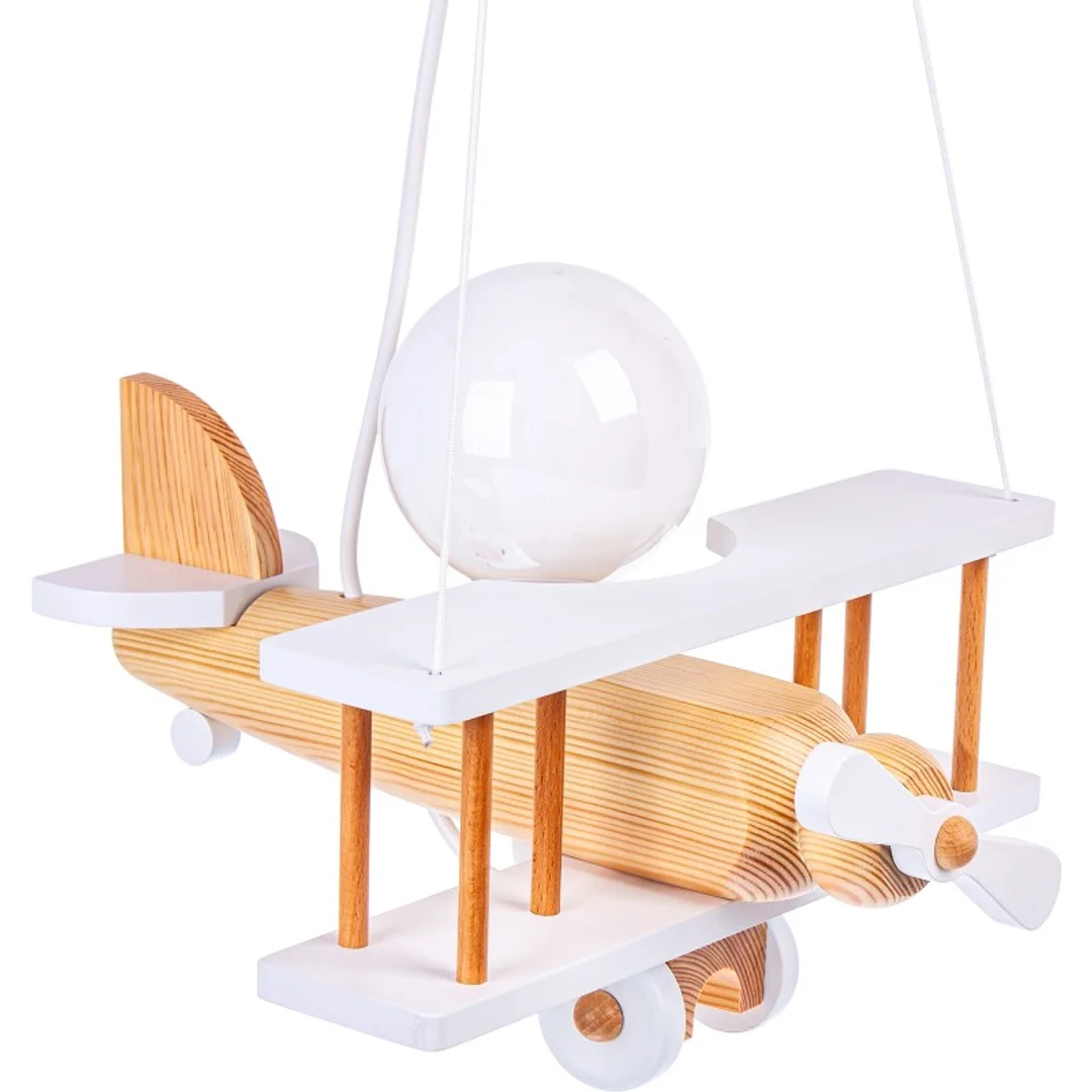 Lampa wisząca Samolot mały biało-naturalny — zdjęcie 6