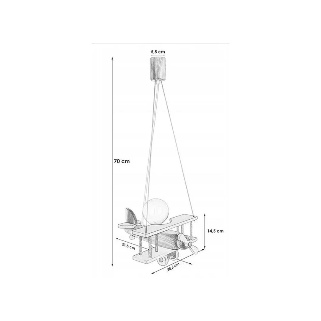 Lampa wisząca Samolot mały biało-naturalny — zdjęcie 9