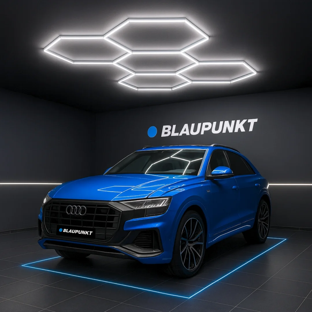 Lampa LED Hexagon Blaupunkt 230W geometryczny panel sufitowy led 4000K CRI90 w kształcie plastra miodu