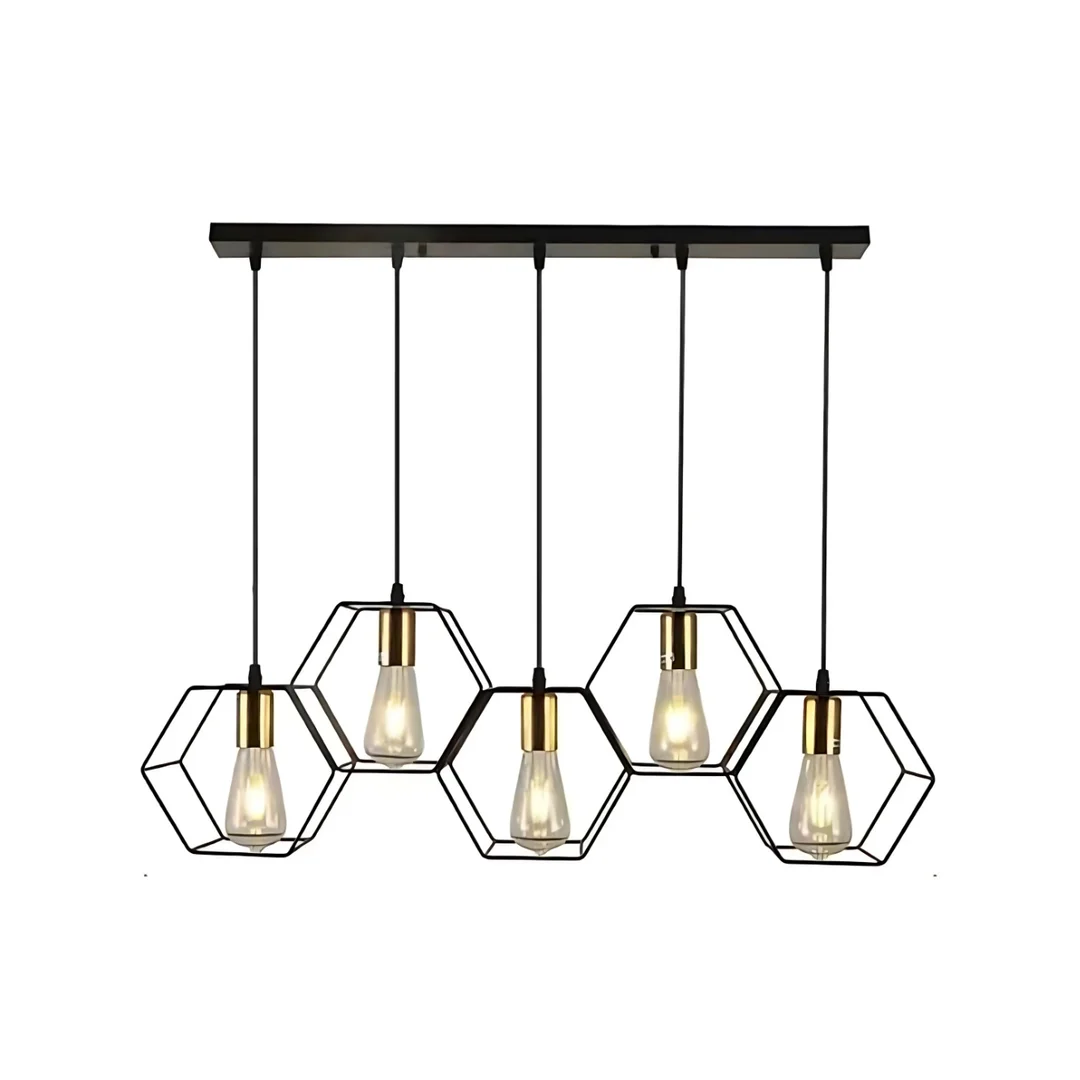Lampa wisząca Abigali Honey LWH-5XE27, czarny 5xE27
