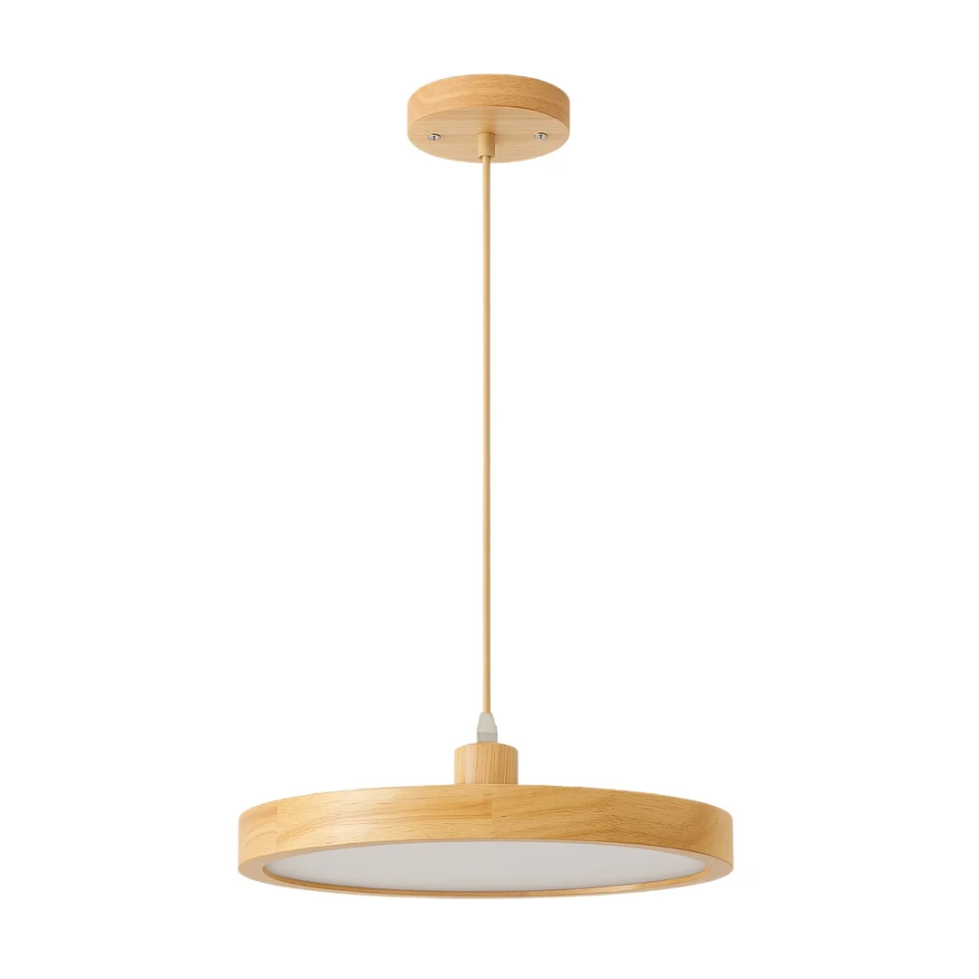 Lampa wisząca Abigali Woody 18W drewniana okrągła
